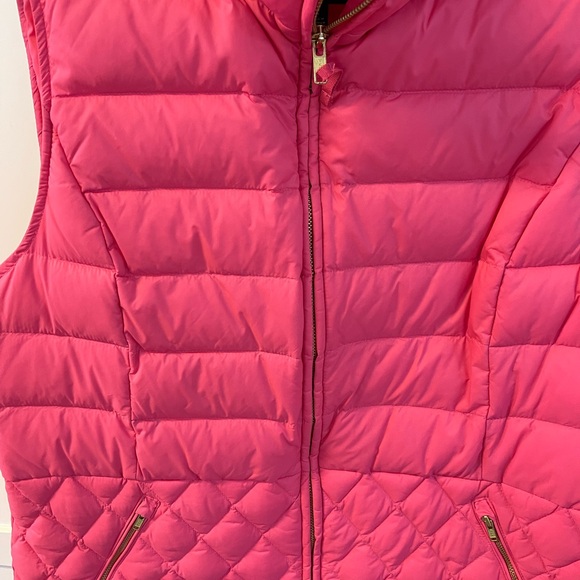 Talbots Pink Puffer Zip Up Vest - Sz L - Picture 4 of 9